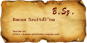 Bacsa Szultána névjegykártya